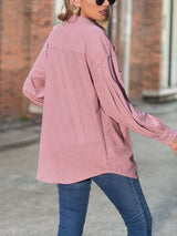 Casual Loose Corduroy Lantern Ssleeves Shirt