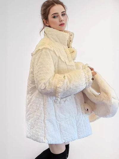 Loose Buckle Padded Cotton-padded Down Jacket