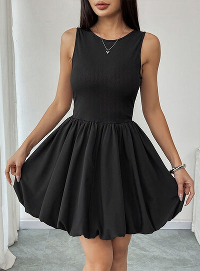 Black Sleeveless Vest Dress