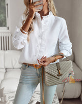 Button Long-sleeved Blouse Shirt