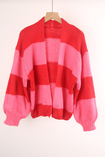 Spliced Color Matching Sweater Coat