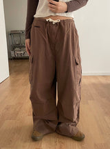 Loose Low Waist Pocket Slacks Pant