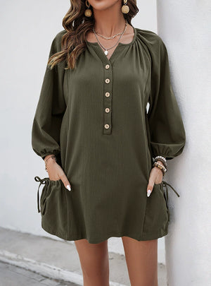 Casual Loose Elastic Pocket Dress