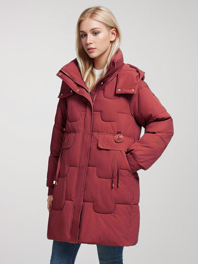 Loose Hooded Long Over-the-knee Thick Cotton-padded Jacket