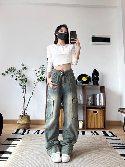 Slim Wide-leg Jeans Pant