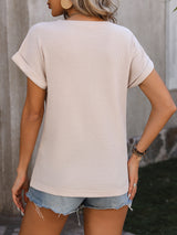 Solid Color Kink Loose Short Sleeve T-shirt