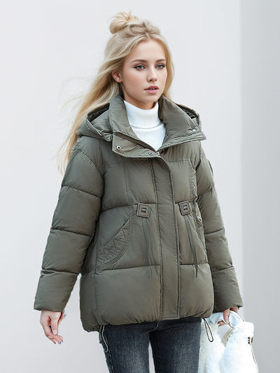 Fashion Short Pocket Cotton-padded Down Jacket