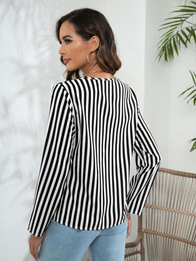 Striped Loose Casual Long-sleeved Shirt