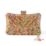 Diamond-encrusted Oblique Hanging Clutch Bag