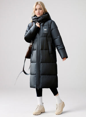 Long Hooded Thickened Cotton-padded Jacket