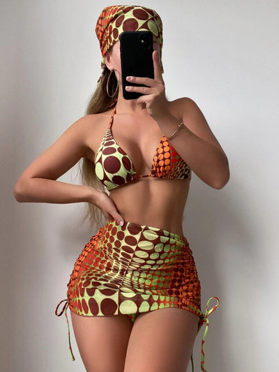 Women Printed Four-piece Bikini