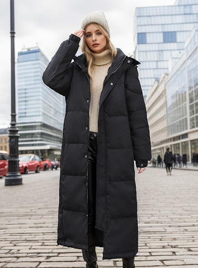 Black Cotton-padded Down Jacket Coat