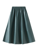 Retro High Waist Pu Leather Skirt
