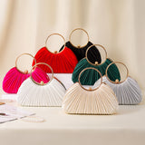 Ring Pleated Dinner Bag Handbag