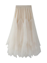 Irregular Pleated Gauze Skirt