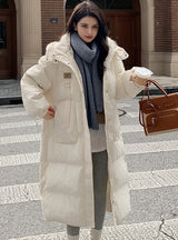 Winter Over-the-knee Thickened Cotton-padded Jacket