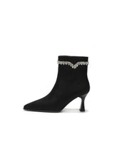 Rhinestone Stilettos Pointed Booties