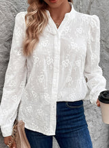 Long Sleeve Lace Jacquard Shirt