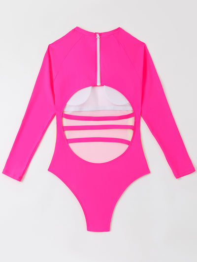 One-piece Triangle Long Sleeve Swimsuit