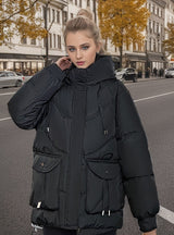 Loose Hooded Padded Cotton-padded Jacket Coat