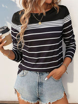 Casual Striped Long Sleeve T-shirt