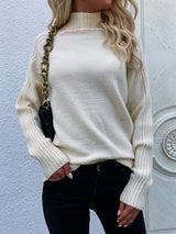 Solid Color Turtleneck Pullover Loose Sweater