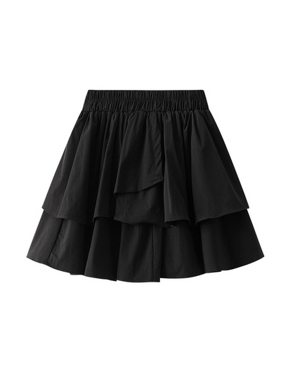 Skinny Ruffled Elastic Waist Skirt