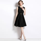 Black Slim Waist Party Dress