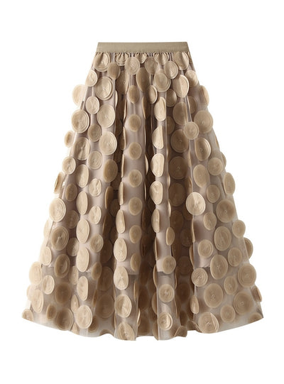 Heavy Industry Three-dimensional Polka-dot Gauze Skirt