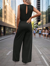 Sleeveless High Waist Elastic Waist Jumpsuit