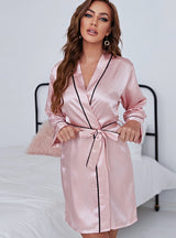 Sexy Summer Ice Silk Bathrobe Pajamas