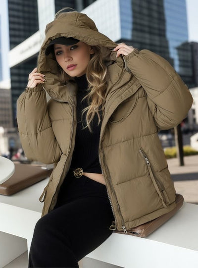 Short Hooded Padded Down Coat