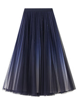 Starry Gradient Pleated Gauze Skirt