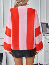 Casual Loose Contrast Striped Sweater