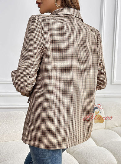 Casual Button Lapel Long Sleeve Coat