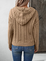 Retro Button Hooded Thick Sweater