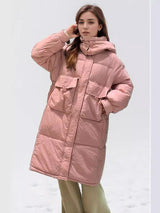 Long Hooded Large Pocket Loose Padded Coat