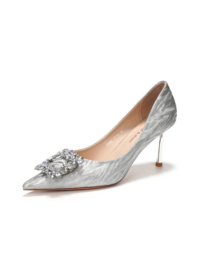 Diamond Sequins Pointed Thin Heel Wedding Shoes