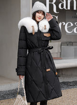 Silm Waist Over-the-knee Padded Jacket