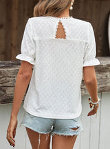 Spliced Flying Sleeve Lace Shirt