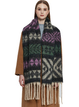 Coarse Tassel Jacquard Scarf