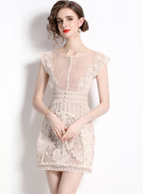 Embroidered Lace Flower Sweet Dress