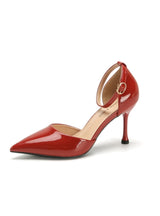 Pointed Thin Heel Patent Leather Sandal