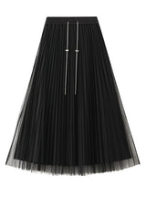 Chain Gauze Pleated Skirt