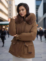 Women Hood Slim Waist Down Jacket