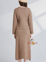 Thickened Sweater Dress+Jacket Two-piece Suit