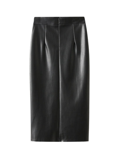 Pu Leather Retro Sexy Split Skirt