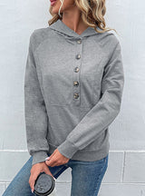 Long Sleeve Solid Color Hoodie Top