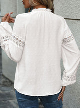 Long Sleeve Spliced Jacquard Shirt