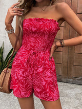 Elastic Printed Tube Top Jumpsuit